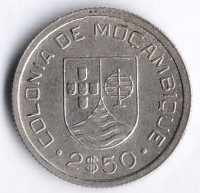 Монета 2,5 эскудо. 1935 год, Мозамбик (колония Португалии).