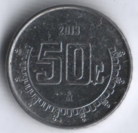 Монета 50 сентаво. 2013 год, Мексика.