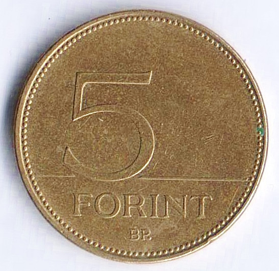 Монета 5 форинтов. 2000 год, Венгрия.