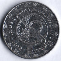 Монета 2 угии. 2018 год, Мавритания.