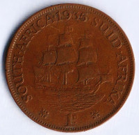 Монета 1 пенни. 1935 год, Южная Африка.