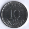 Монета 10 крузадо. 1987 год, Бразилия.