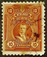 Почтовая марка (10 c.). "Аугусто Б. Легуиа". 1925 год, Перу.