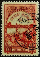 Почтовая марка. "Национальная выставка". 1908 год, Бразилия.