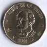 Монета 1 песо. 2000 год, Доминиканская Республика.