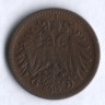 Монета 1 геллер. 1912 год, Австро-Венгрия.
