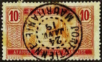 Почтовая марка (10 c.). "Пересечение пустыни". 1913 год, Мавритания.