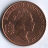 Монета 2 пенса. 1986 год, Гернси.