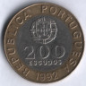 Монета 200 эскудо. 1992 год, Португалия.
