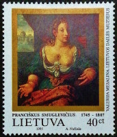 Марка почтовая. «Валерия Мессалина», Францишек Смуглявичюс. 1995 год, Литва.