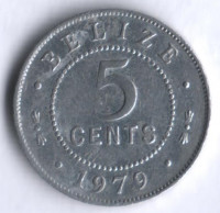 Монета 5 центов. 1979 год, Белиз.