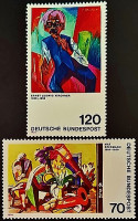 Набор марок (2 шт.). "Картины немецких экспрессионистов (III)". 1974 год, ФРГ.