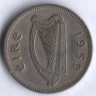 Монета 1 шиллинг. 1959 год, Ирландия.