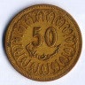 Монета 50 миллимов. 1996 год, Тунис.
