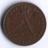 Монета 1 сантим. 1914 год, Бельгия (Des Belges).