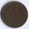 Монета 1 пфенниг. 1915 год (A), Германская империя.