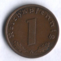 Монета 1 рейхспфенниг. 1939 год (A), Третий Рейх.