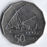 Монета 50 центов. 1990 год, Фиджи.