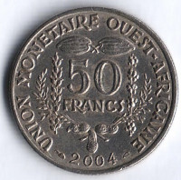 Монета 50 франков. 2004 год, Западно-Африканские Штаты.