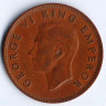 Монета 1 пенни. 1945 год, Новая Зеландия.