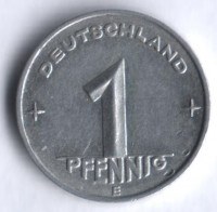 Монета 1 пфенниг. 1952 год (Е), ГДР.