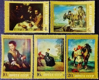 Набор марок (5 шт.). "Зарубежная живопись в советских музеях". 1972 год, СССР.