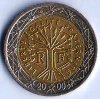 Монета 2 евро. 2000 год, Франция.