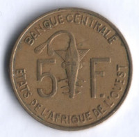 Монета 5 франков. 2009 год, Западно-Африканские Штаты.