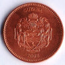 Монета 5 долларов. 2008 год, Гайана.