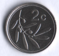Монета 2 цента. 1995 год, Мальта.