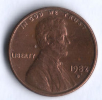 1 цент. 1982(D) год, США.