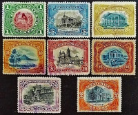 Набор почтовых марок (8 шт.). "Национальные символы". 1902 год, Гватемала.