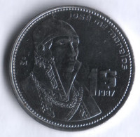 Монета 1 песо. 1987 год, Мексика. Хосе Мария Морелос.