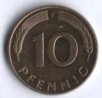 10 пфеннигов. 1991 год (F), ФРГ.