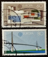 Набор почтовых марок (2 шт.). "Европа (CEPT) 1987 - Современная архитектура". 1987 год, ФРГ.