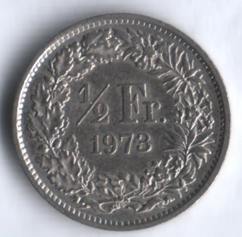 1/2 франка. 1973 год, Швейцария.