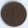 Монета 1 геллер. 1913 год, Австро-Венгрия.