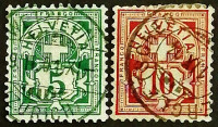 Набор почтовых марок (2 шт.). "Стандарт". 1906 год, Швейцария.