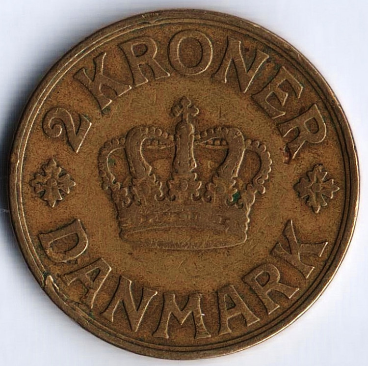 Монета 2 кроны. 1926 год, Дания. HCN;GJ.