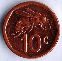Монета 10 центов. 2025 год, ЮАР. South Africa - Suid-Afrika.