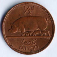 Монета 1/2 пенни. 1953 год, Ирландия.
