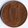 Монета 1/2 пенни. 1953 год, Ирландия.