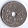 Монета 25 сантимов. 1909 год, Бельгия (Belgique).