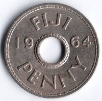 Монета 1 пенни. 1964 год, Фиджи.