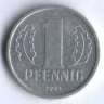Монета 1 пфенниг. 1977 год, ГДР.