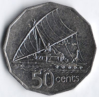 Монета 50 центов. 1992 год, Фиджи.