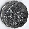 Монета 50 центов. 1992 год, Фиджи.