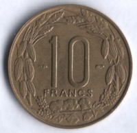 Монета 10 франков. 1958 год, Камерун.