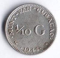 Монета ⅟₁₀ гульдена. 1944(D) год, Кюрасао.