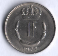Монета 1 франк. 1977 год, Люксембург.